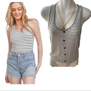 2/$39 Caution to the Wind High Racer Striped Tank Sz L